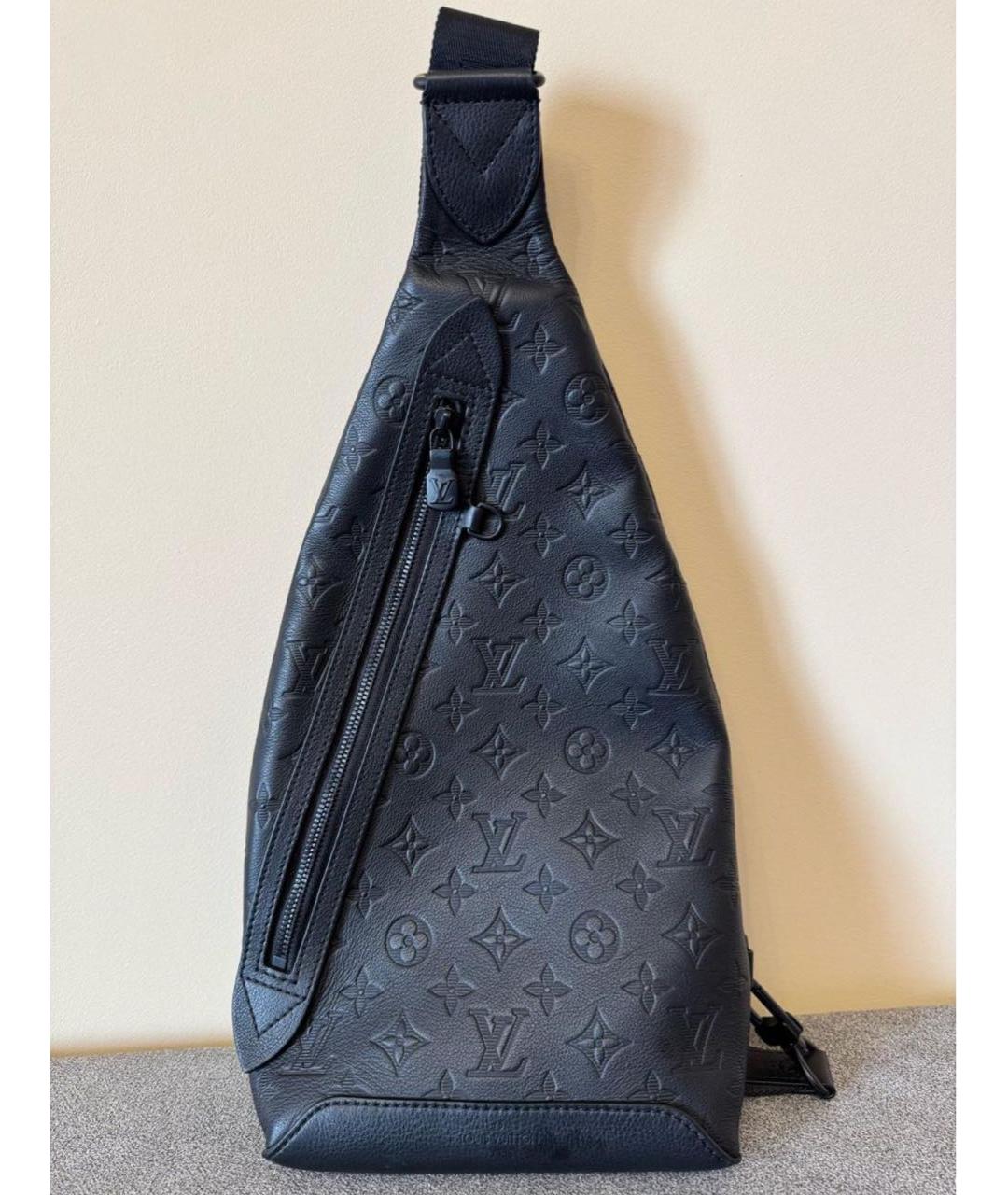 LOUIS VUITTON Черная кожаная сумка на плечо, фото 5