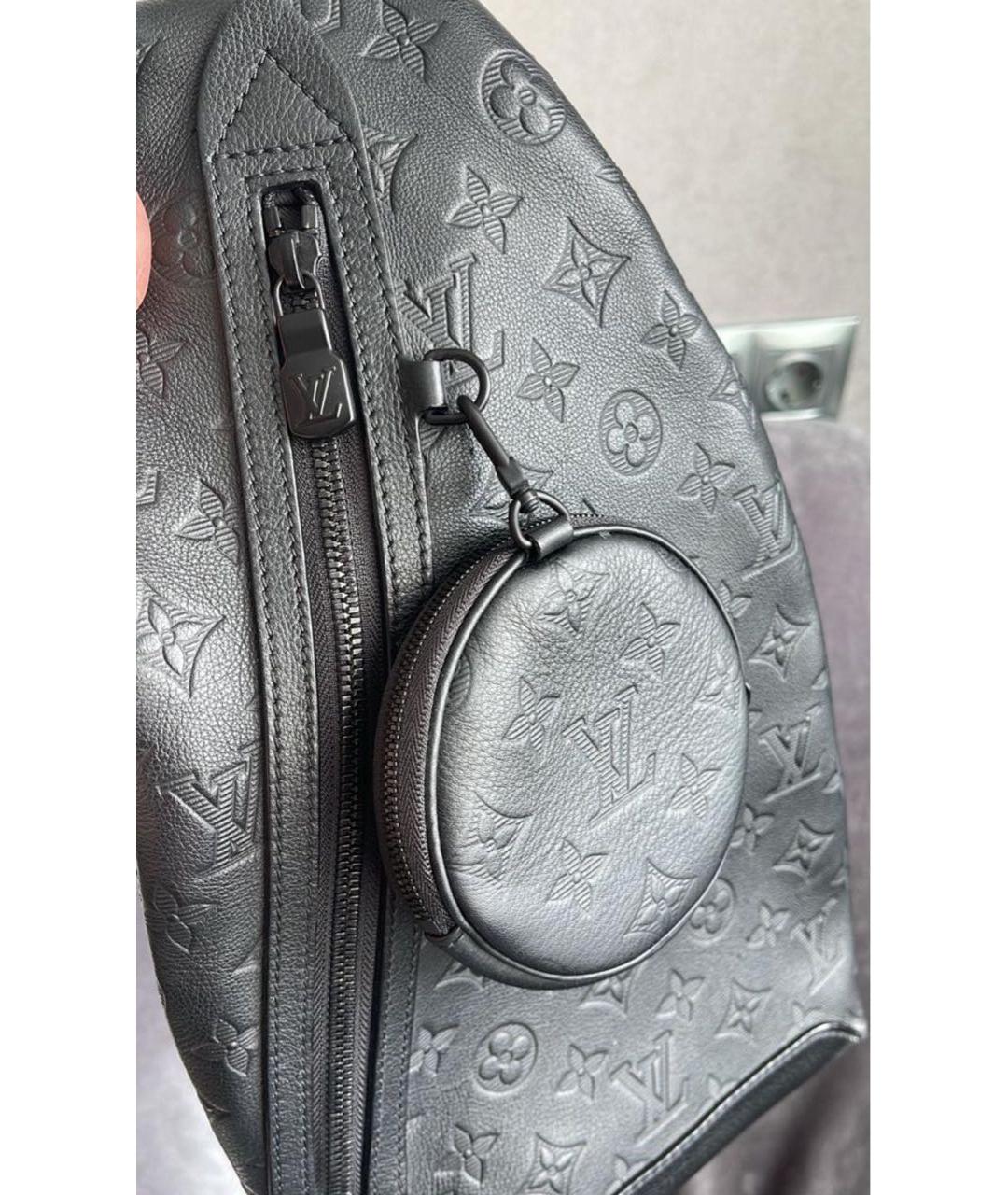 LOUIS VUITTON Черная кожаная сумка на плечо, фото 3