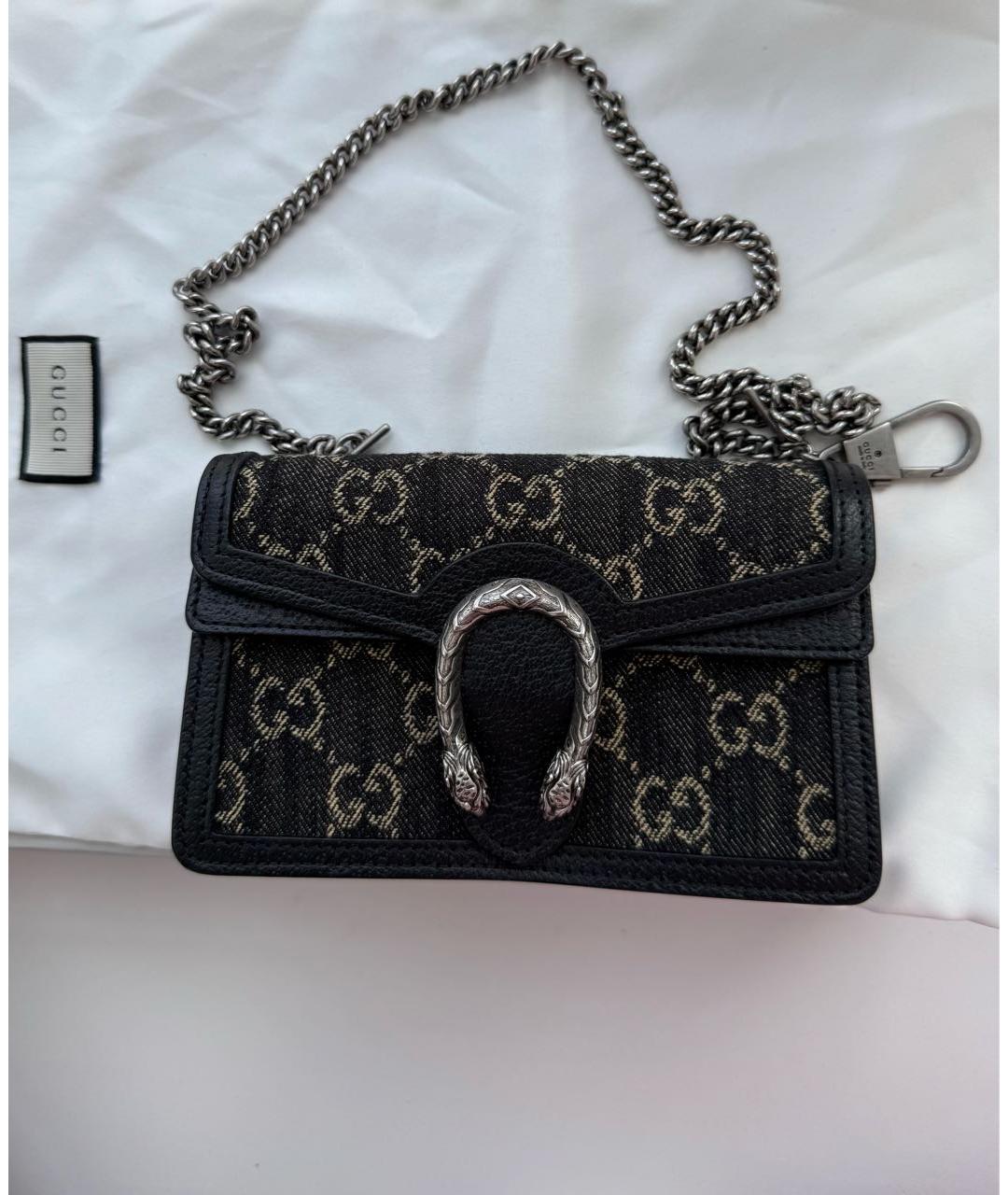GUCCI Черная тканевая сумка через плечо, фото 2