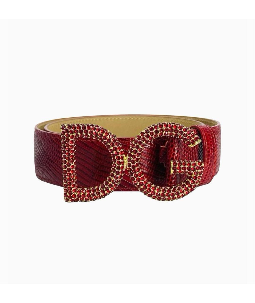DOLCE&GABBANA Бордовый кожаный ремень, фото 9
