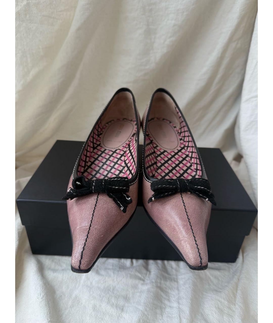 MIU MIU Коралловые кожаные туфли, фото 2