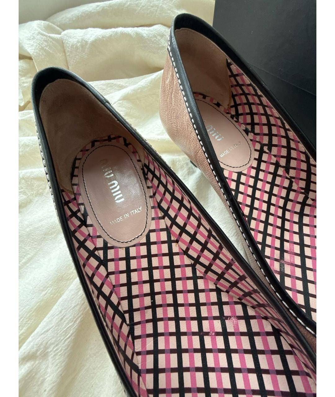 MIU MIU Коралловые кожаные туфли, фото 6