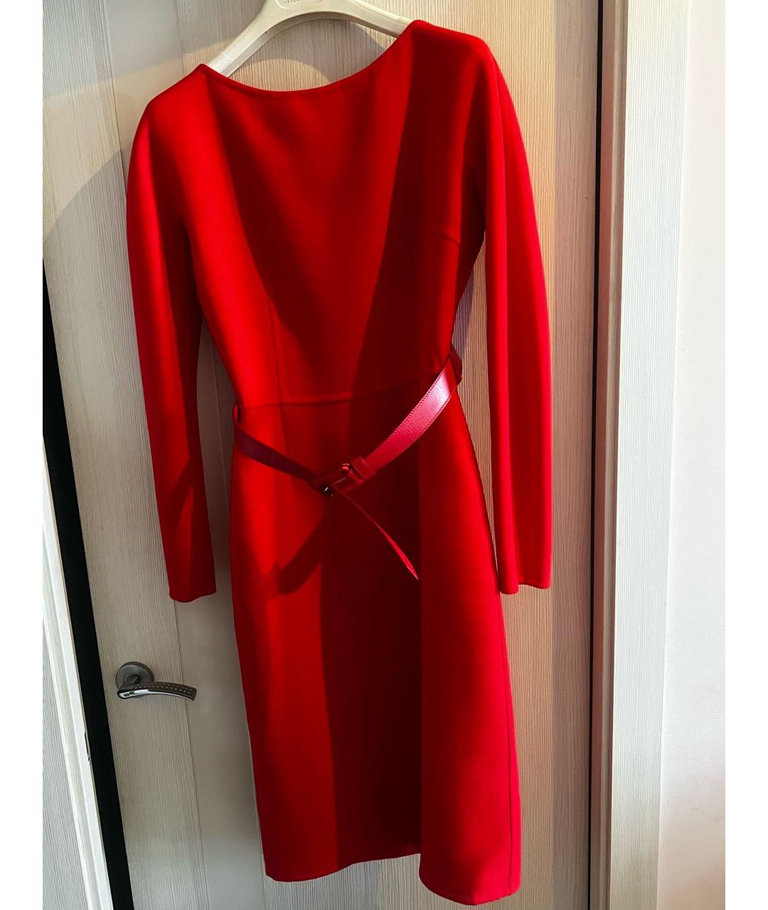 CHRISTIAN DIOR Красное шерстяное коктейльное платье, фото 5