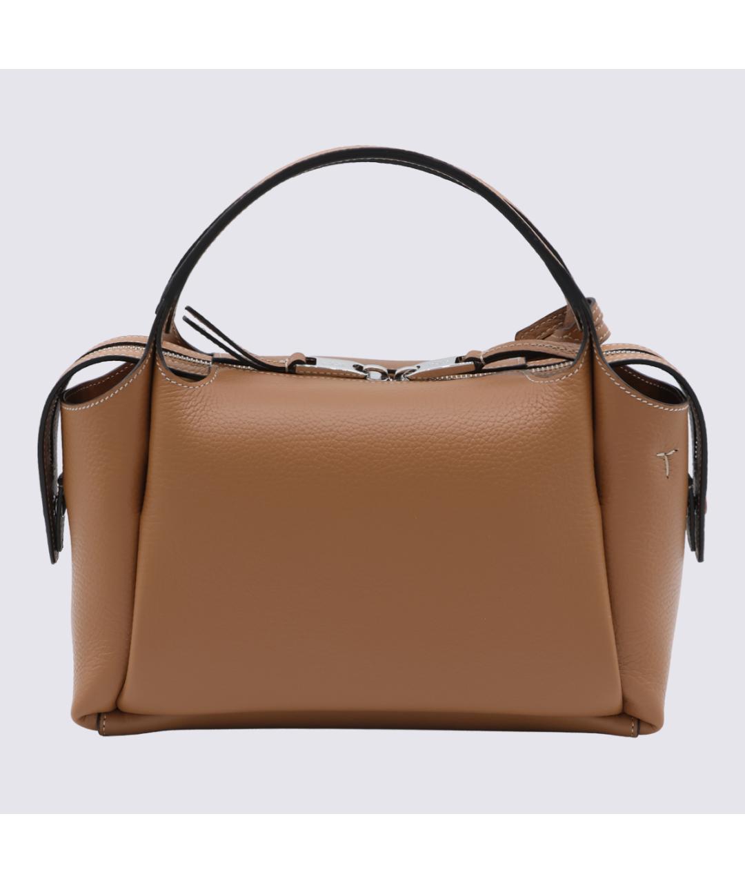 TOD'S Бежевая кожаная сумка с короткими ручками, фото 3