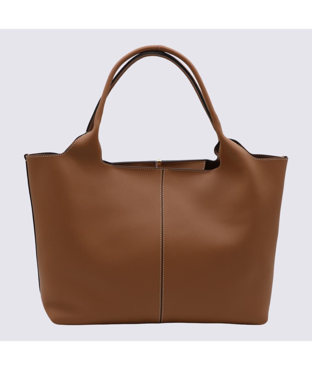 TOD'S Бежевая кожаная сумка тоут, фото 3