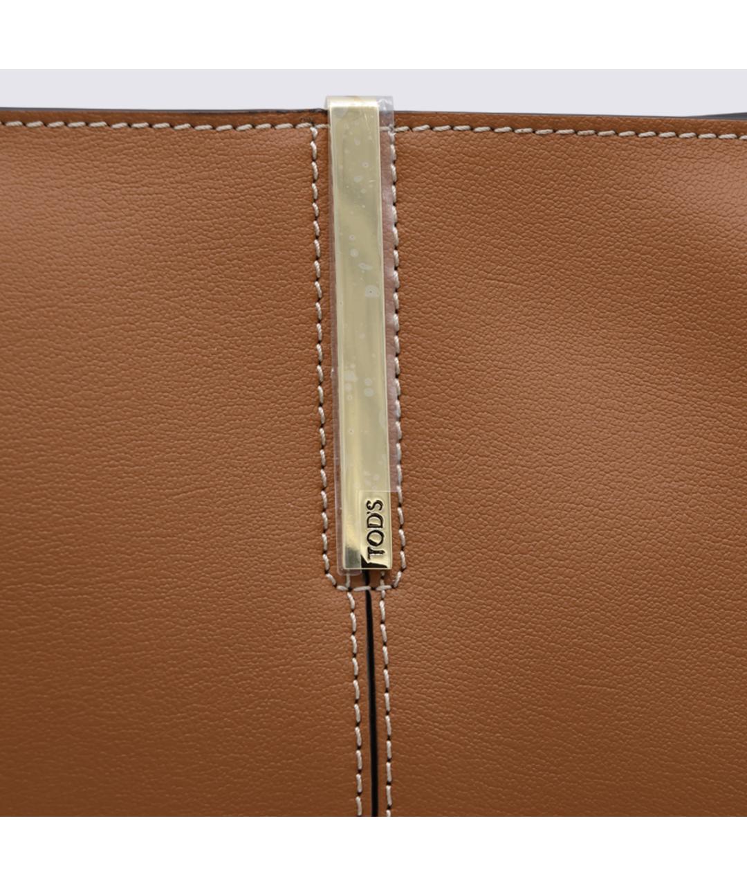 TOD'S Бежевая кожаная сумка тоут, фото 4