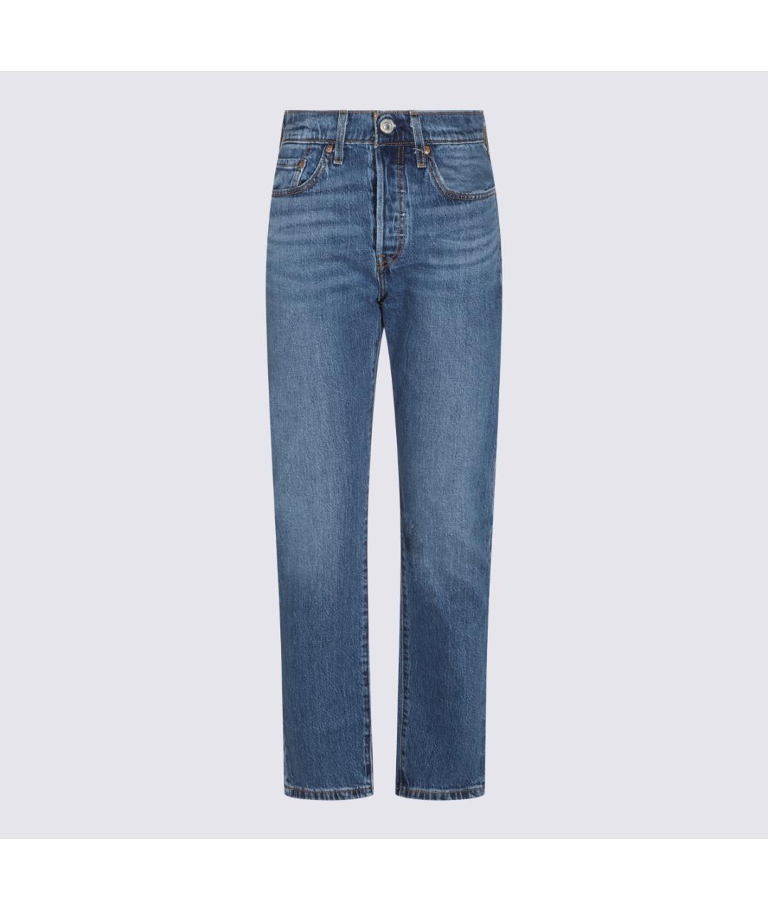 LEVI'S Синие хлопковые прямые джинсы, фото 5