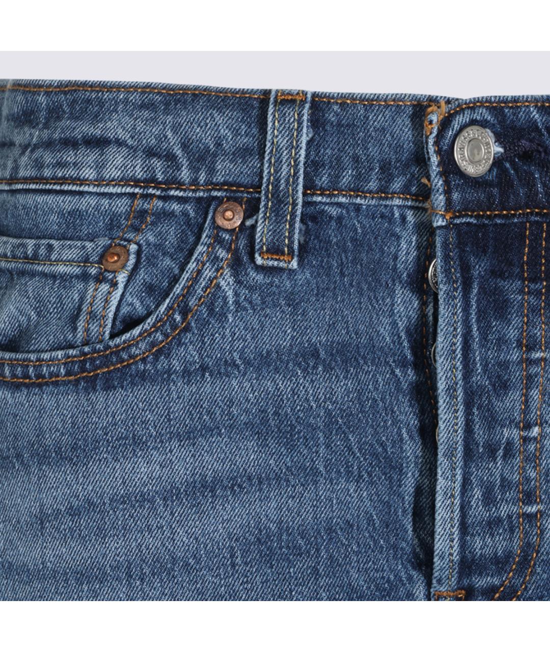 LEVI'S Синие хлопковые прямые джинсы, фото 3