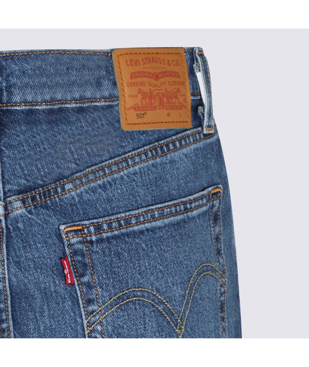 LEVI'S Синие хлопковые прямые джинсы, фото 4