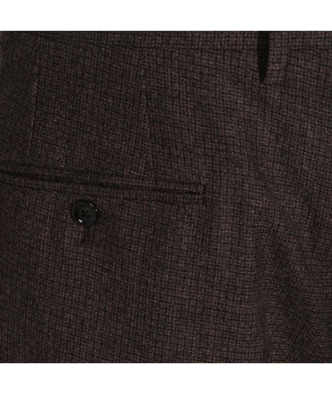 LARDINI Коричневые шерстяные классические брюки, фото 4