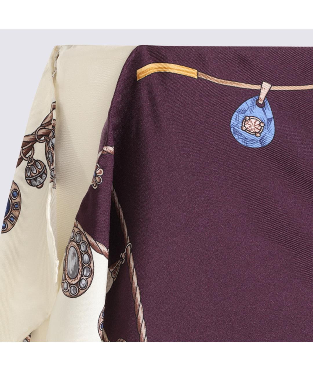 VERSACE Бордовая шелковая юбка мини, фото 3