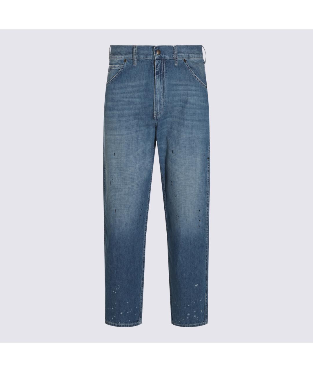 MAISON MARGIELA Синие хлопковые прямые джинсы, фото 5