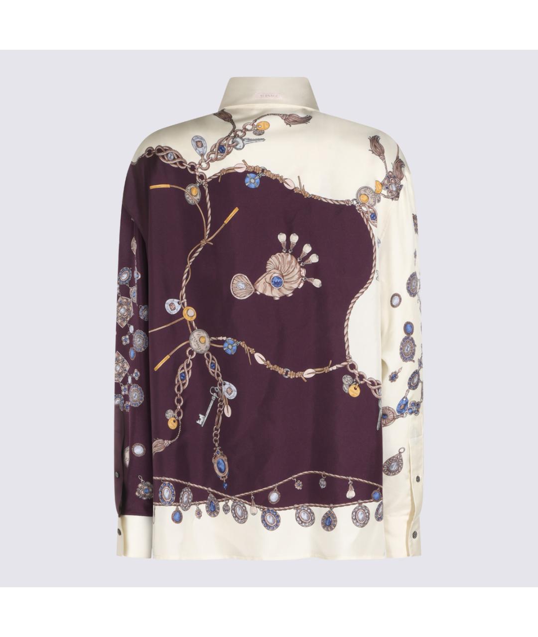 VERSACE Бордовая шелковая рубашка, фото 2