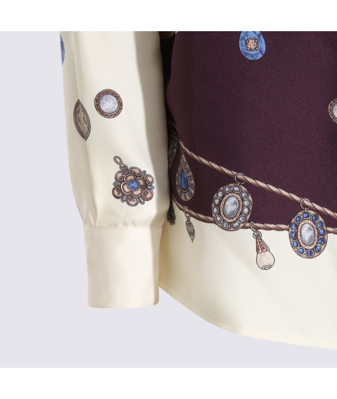 VERSACE Бордовая шелковая рубашка, фото 3