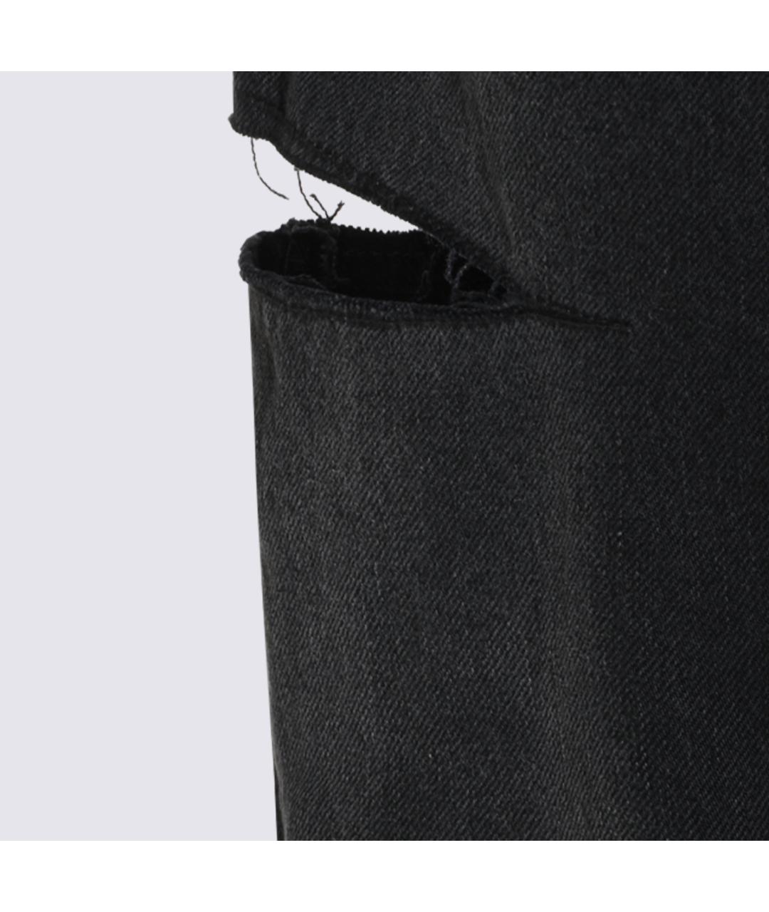 MAISON MARGIELA Черные хлопковые прямые джинсы, фото 3