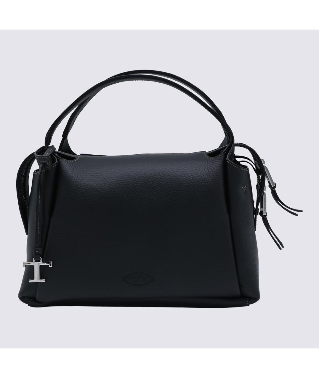 TOD'S Черная кожаная сумка с короткими ручками, фото 5