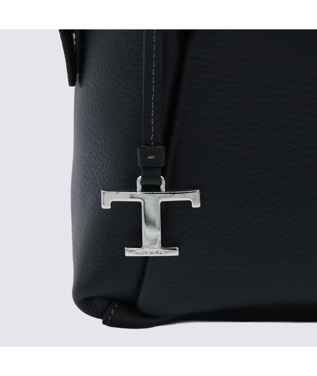 TOD'S Черная кожаная сумка с короткими ручками, фото 4