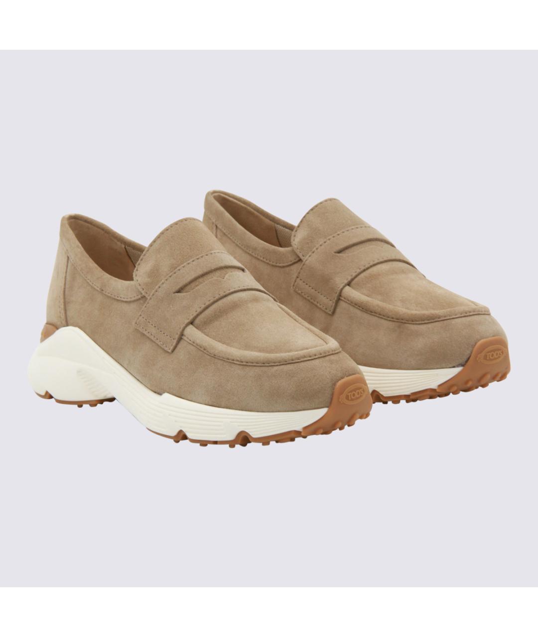 TOD'S Бежевые замшевые лоферы, фото 2