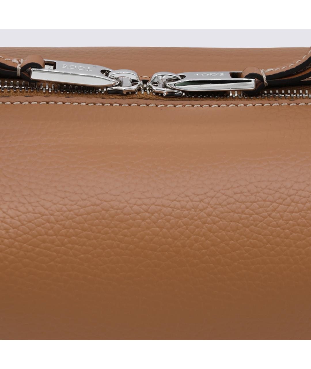 TOD'S Коричневая кожаная сумка с короткими ручками, фото 4