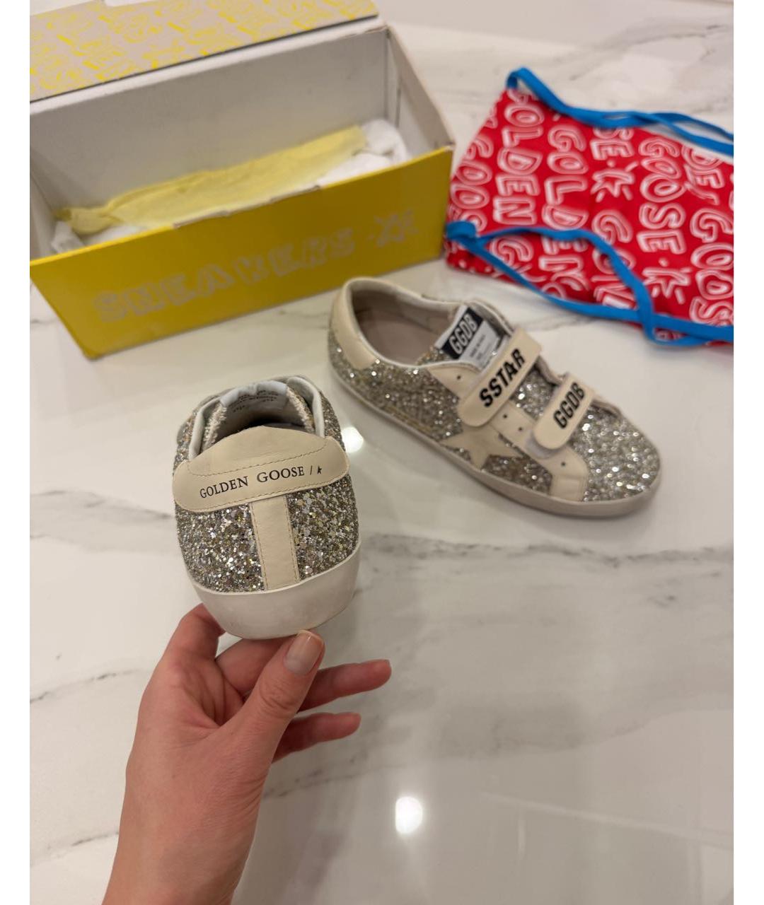 GOLDEN GOOSE Серебряные кеды, фото 3