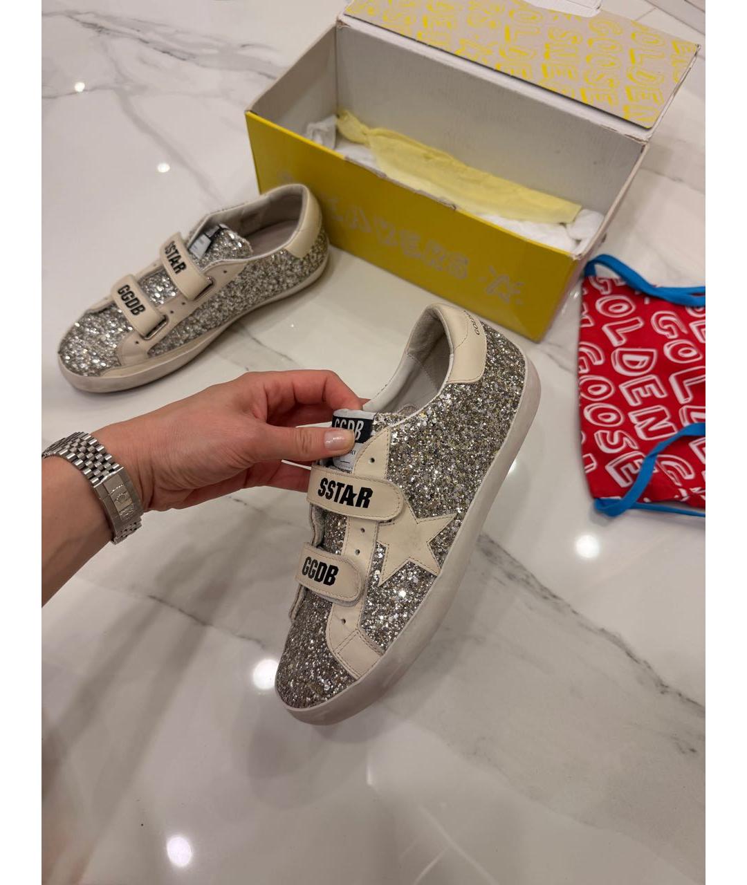 GOLDEN GOOSE Серебряные кеды, фото 4