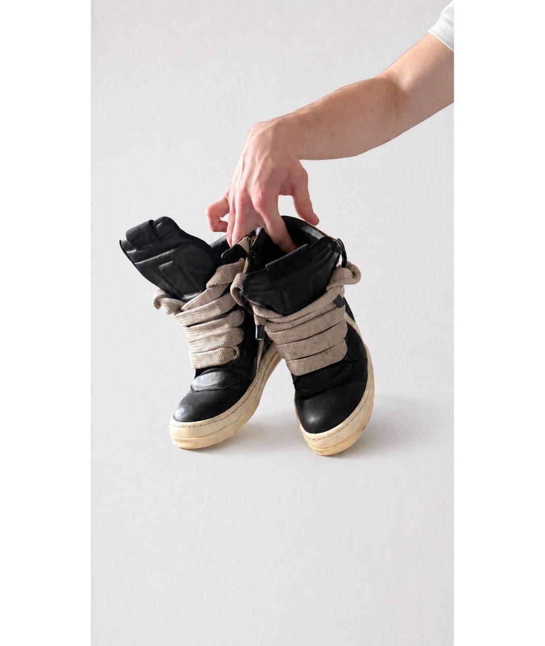 RICK OWENS Черные кроссовки, фото 3