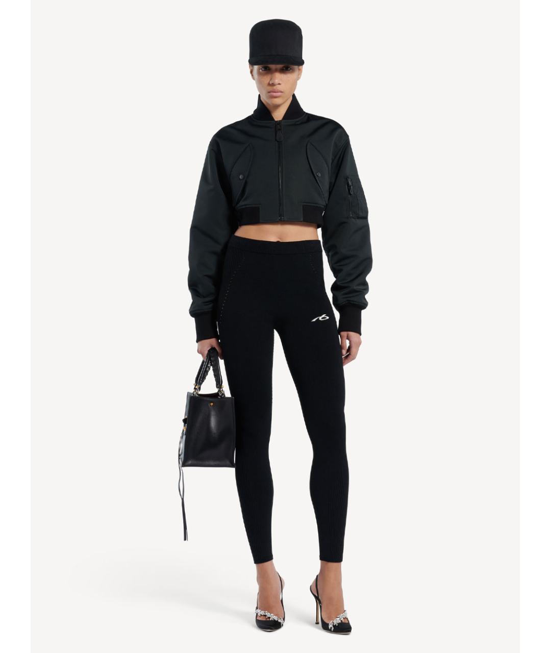 BALENCIAGA Черные вискозные леггинсы и велосипедки, фото 2