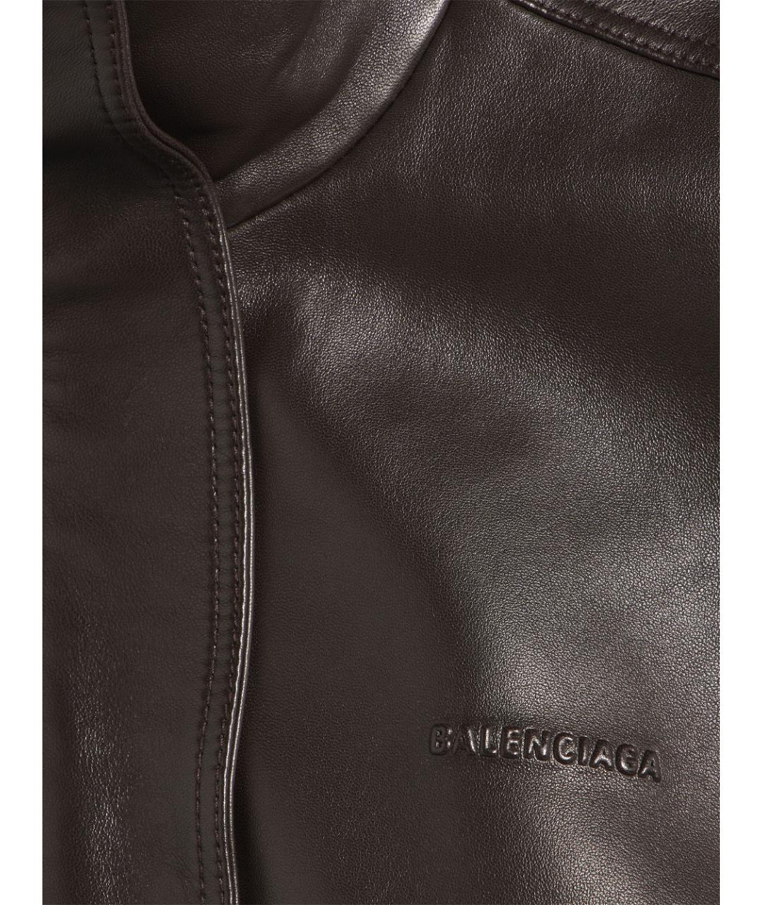 BALENCIAGA Коричневый кожаный жилет, фото 6