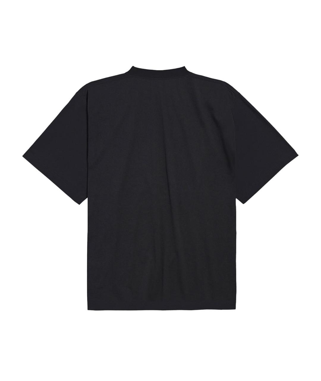 BALENCIAGA Черная хлопковая футболка, фото 2