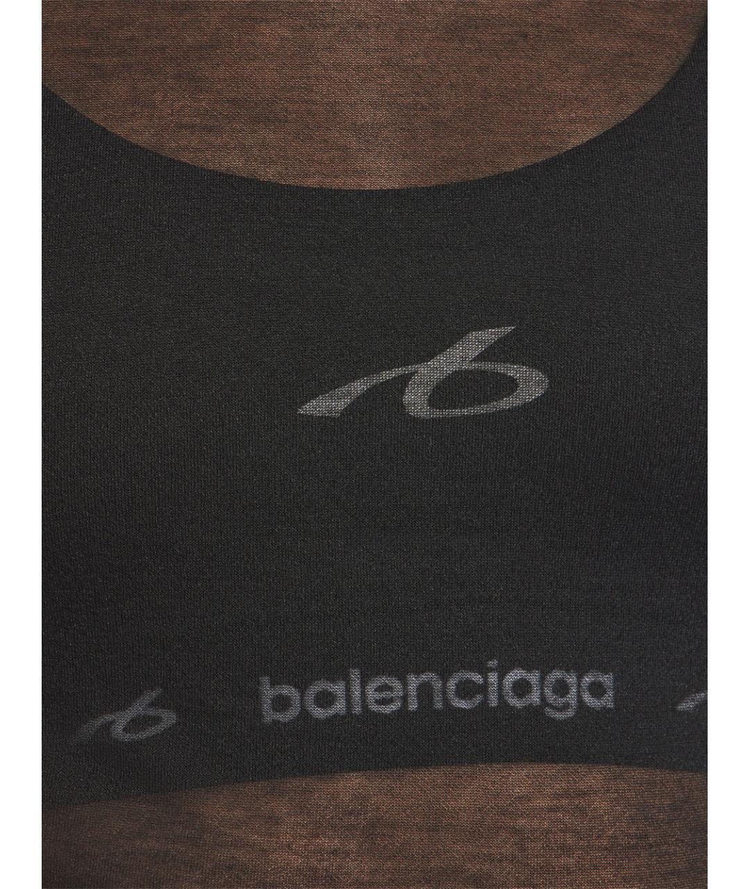 BALENCIAGA Черная полиамидовая майка, фото 6