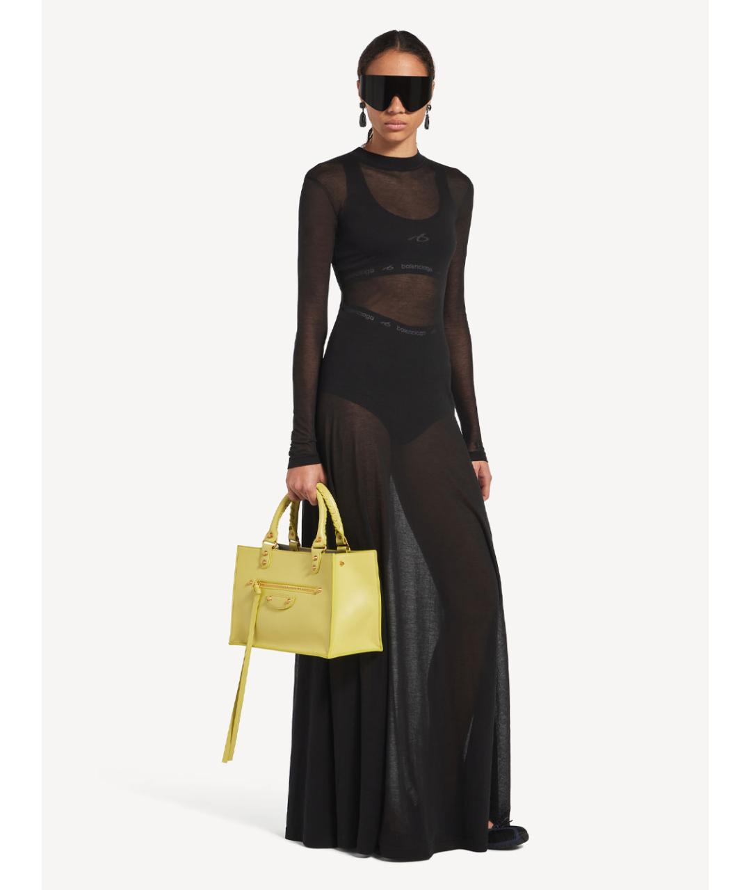 BALENCIAGA Черная полиамидовая майка, фото 3