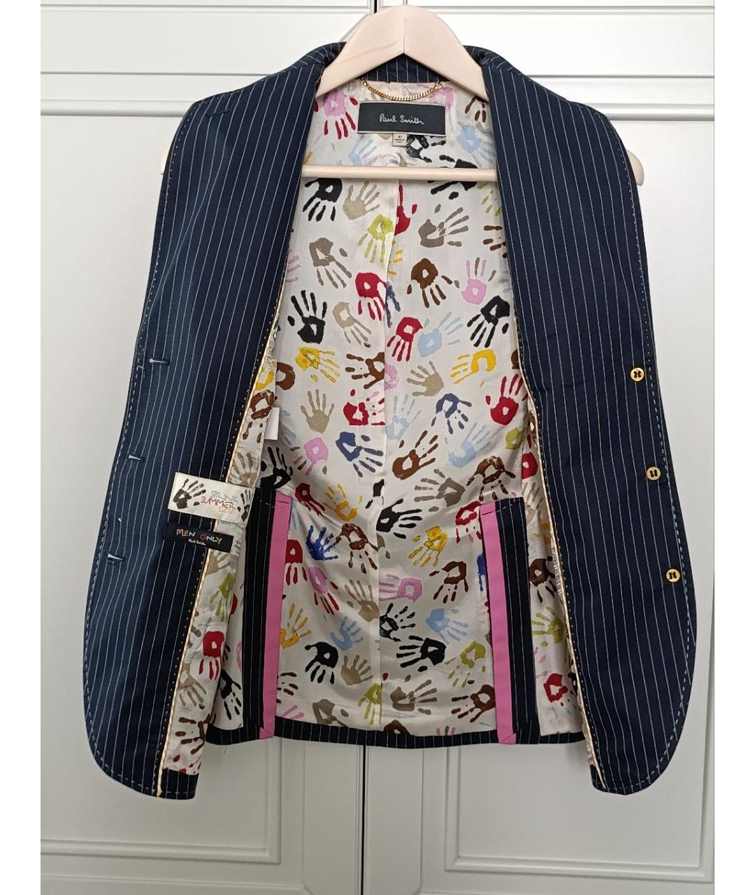 PAUL SMITH Темно-синий хлопковый костюм с брюками, фото 5