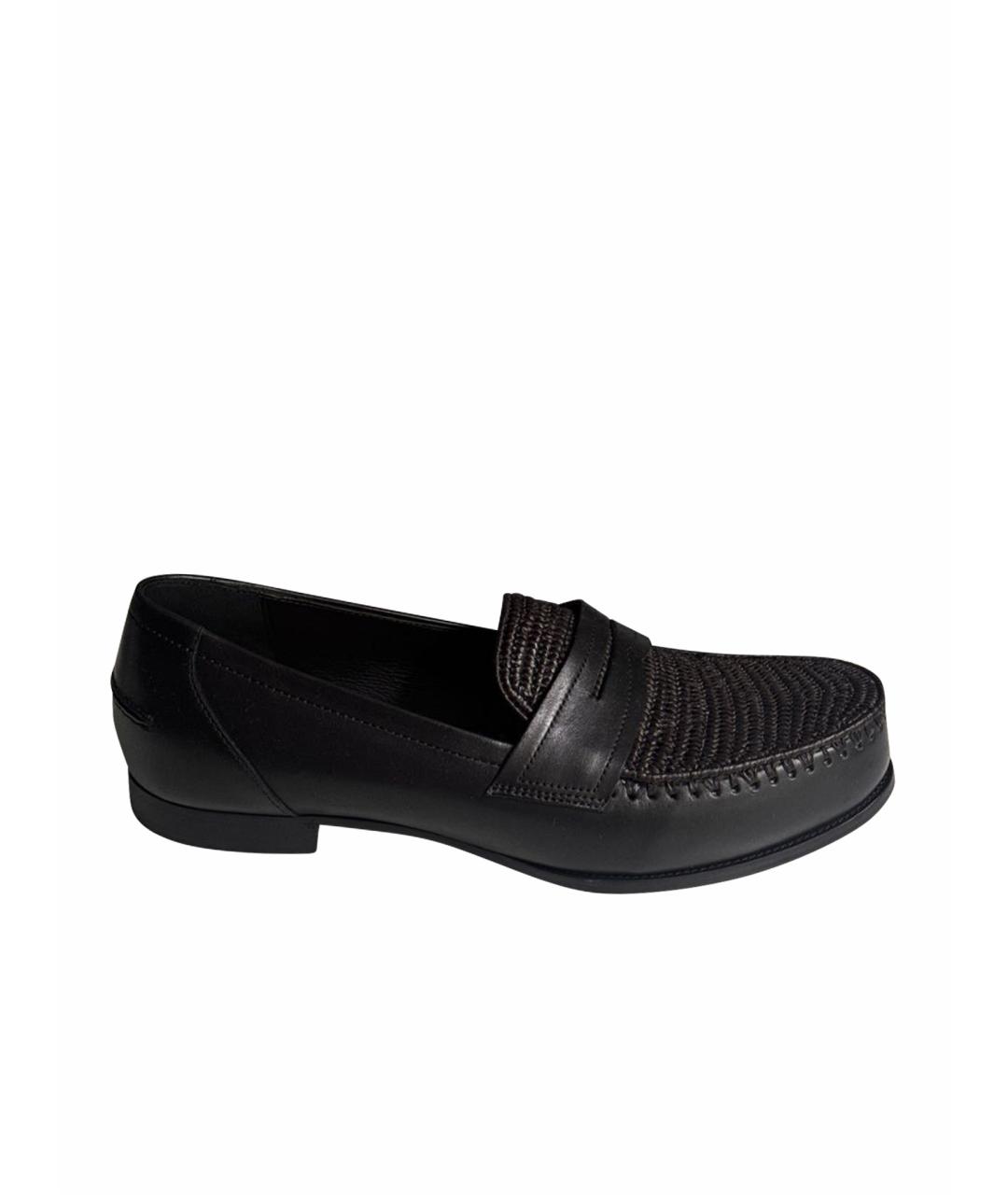 BOTTEGA VENETA Черные кожаные лоферы, фото 1