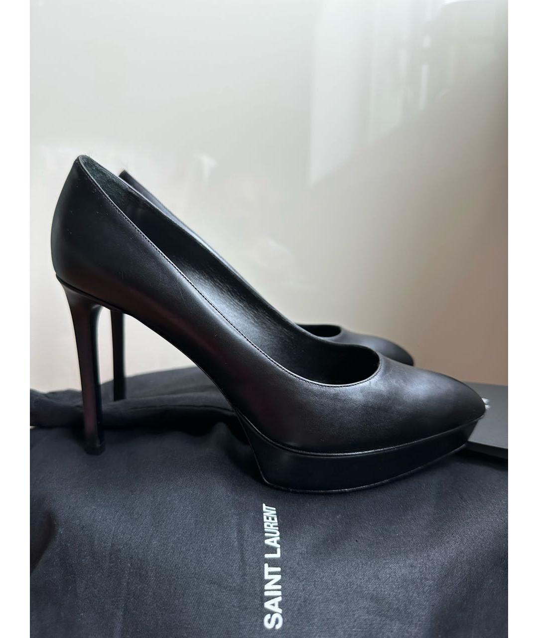 SAINT LAURENT Черные кожаные туфли, фото 9