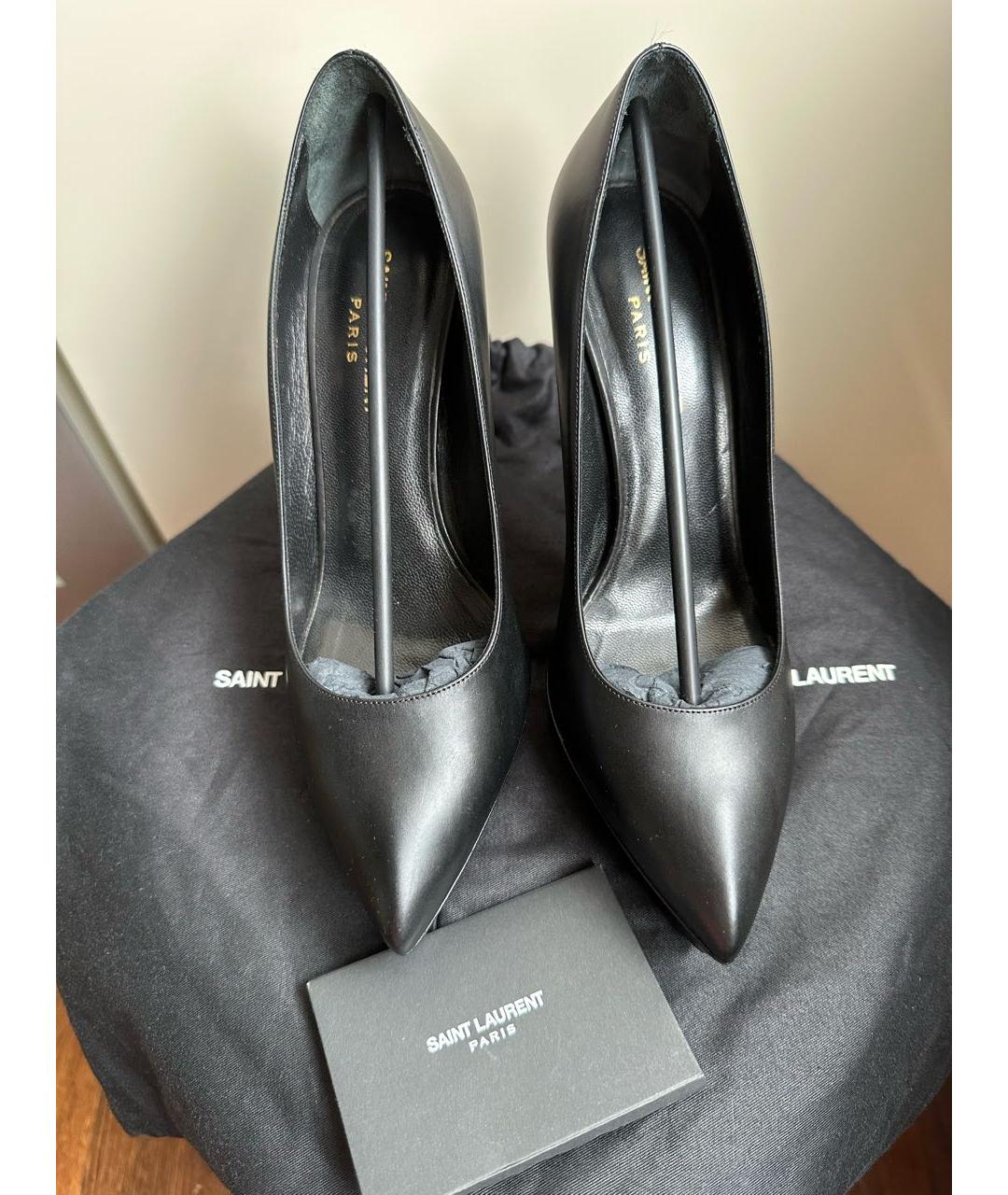SAINT LAURENT Черные кожаные туфли, фото 8