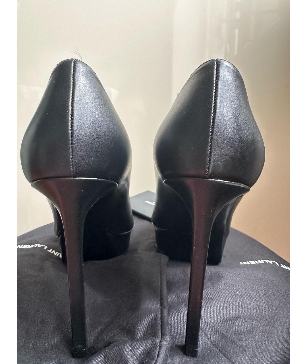 SAINT LAURENT Черные кожаные туфли, фото 4