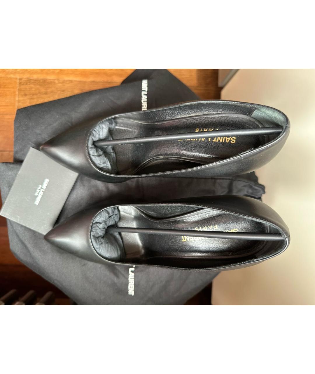 SAINT LAURENT Черные кожаные туфли, фото 3