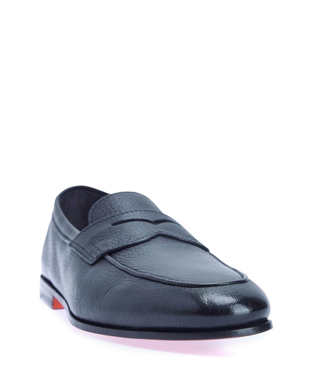SANTONI Синие кожаные лоферы, фото 2
