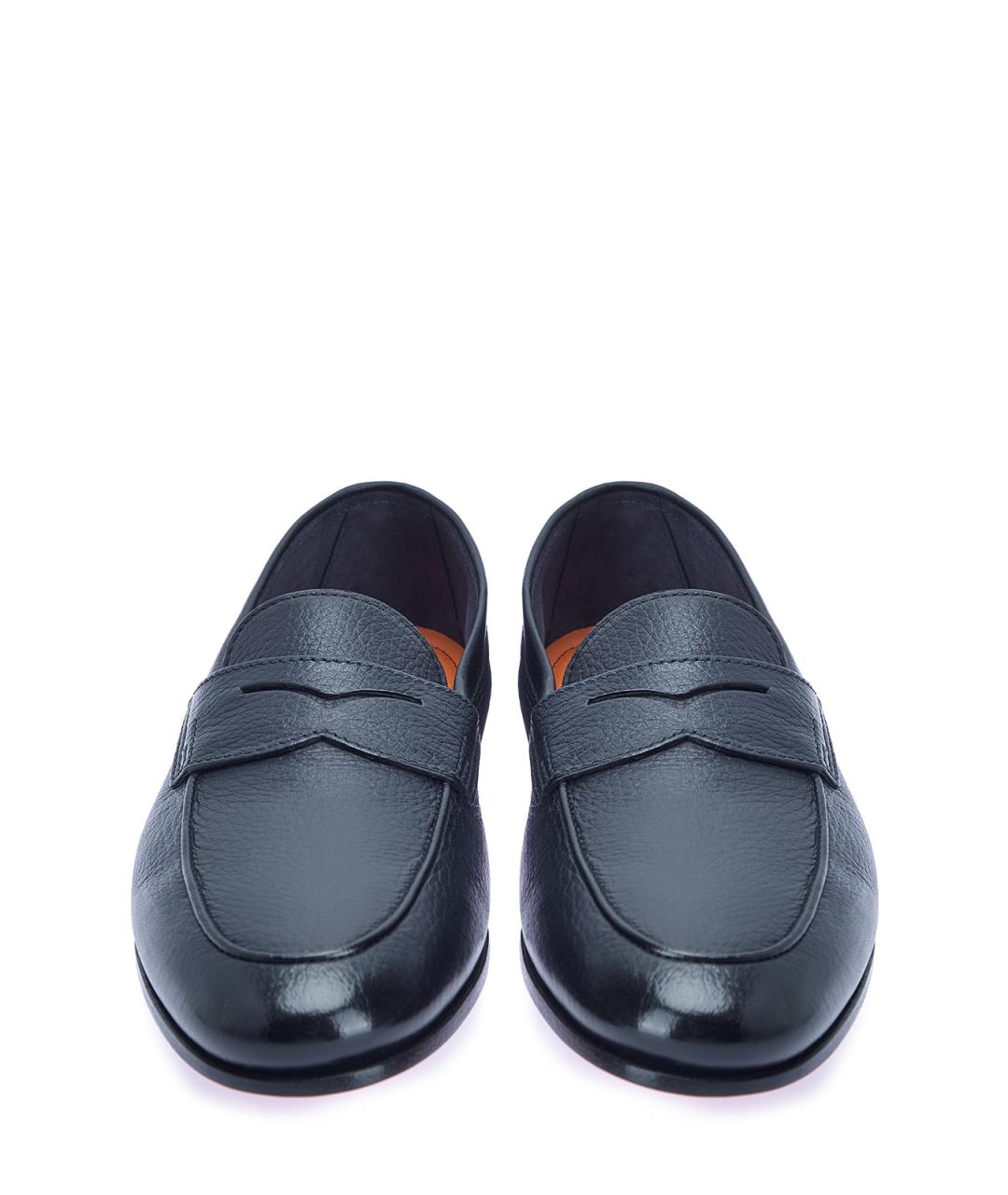 SANTONI Синие кожаные лоферы, фото 4