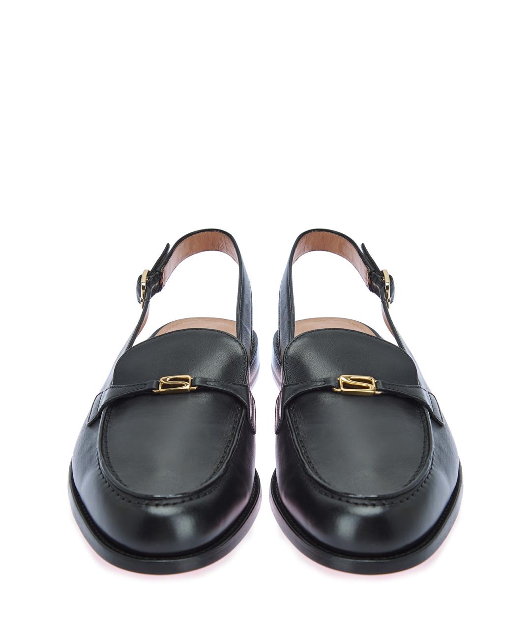 SANTONI Черные кожаные лоферы, фото 4