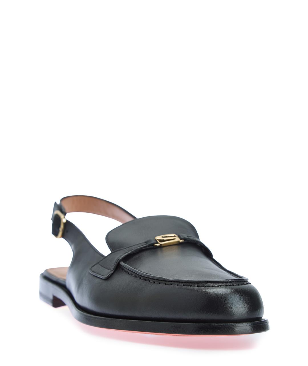 SANTONI Черные кожаные лоферы, фото 2