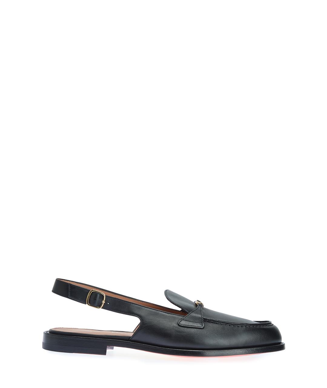 SANTONI Черные кожаные лоферы, фото 1