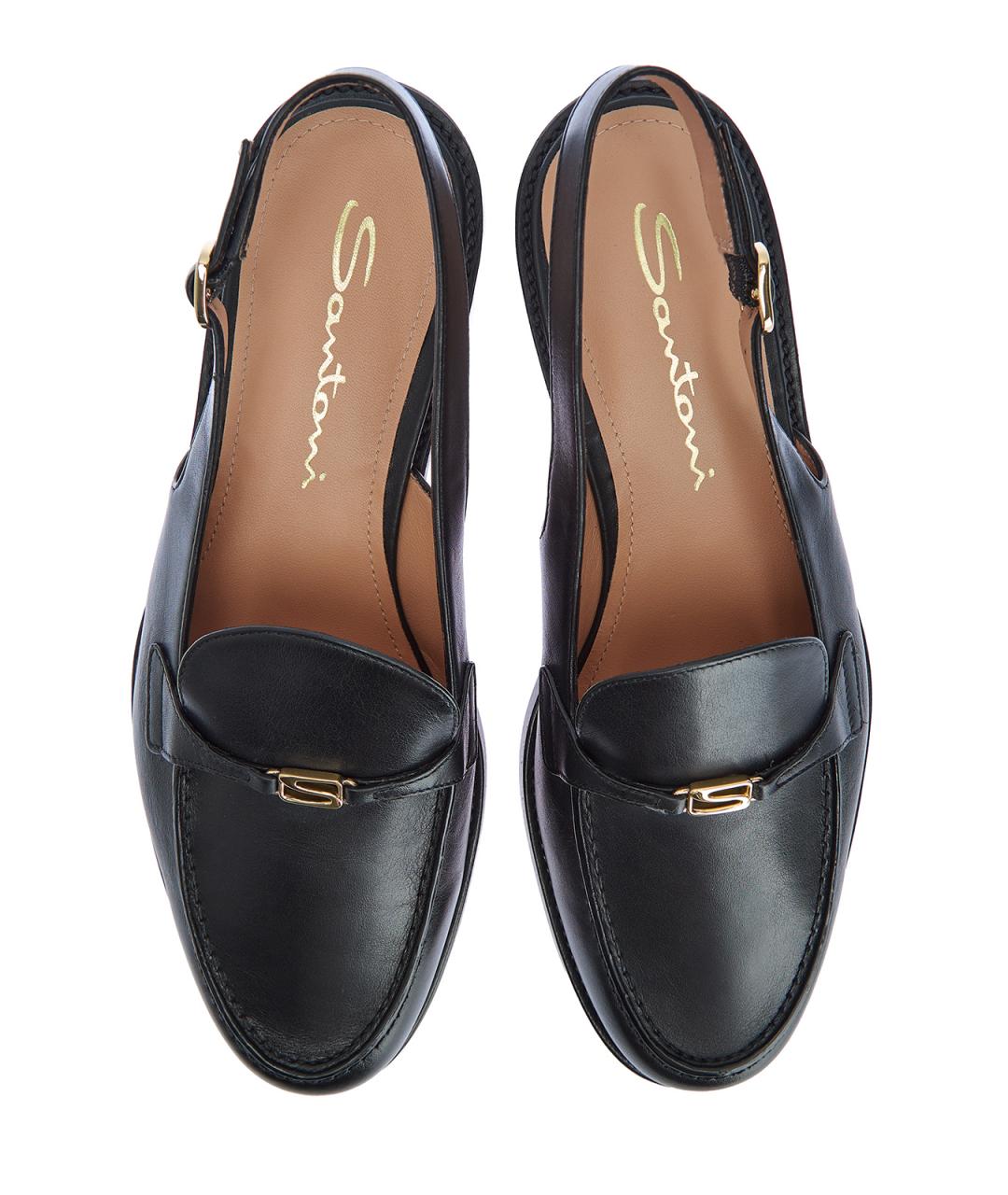SANTONI Черные кожаные лоферы, фото 5