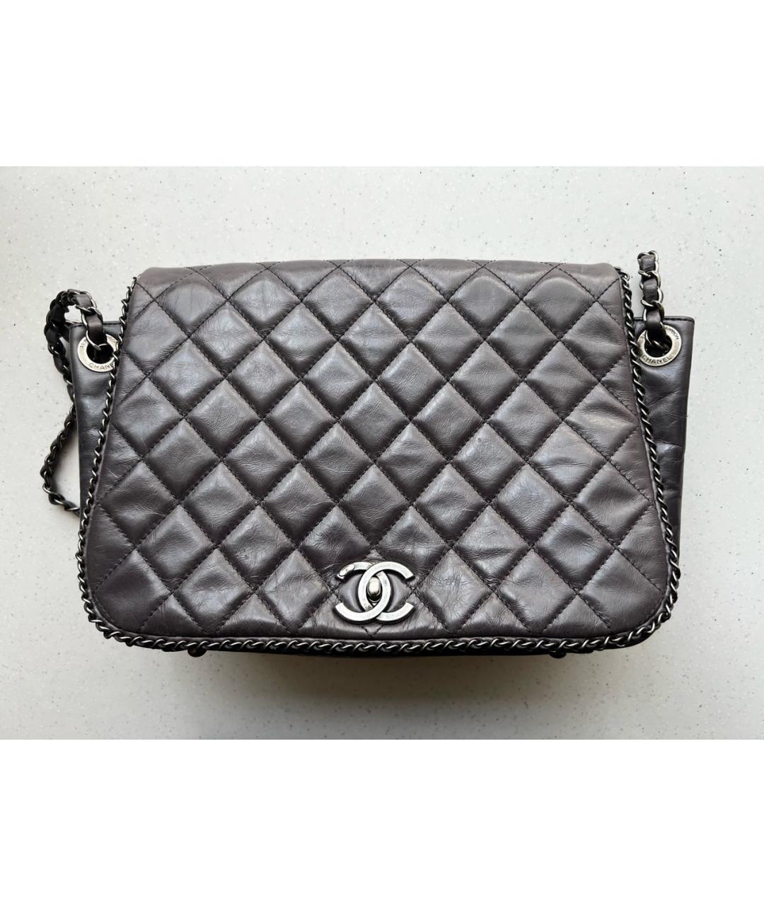 CHANEL Фиолетовая кожаная сумка через плечо, фото 9