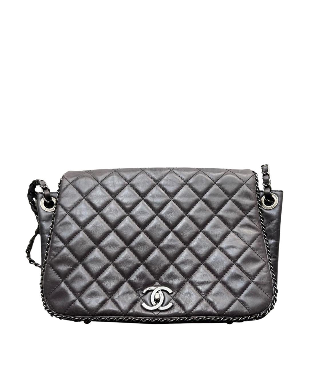 CHANEL Фиолетовая кожаная сумка через плечо, фото 1