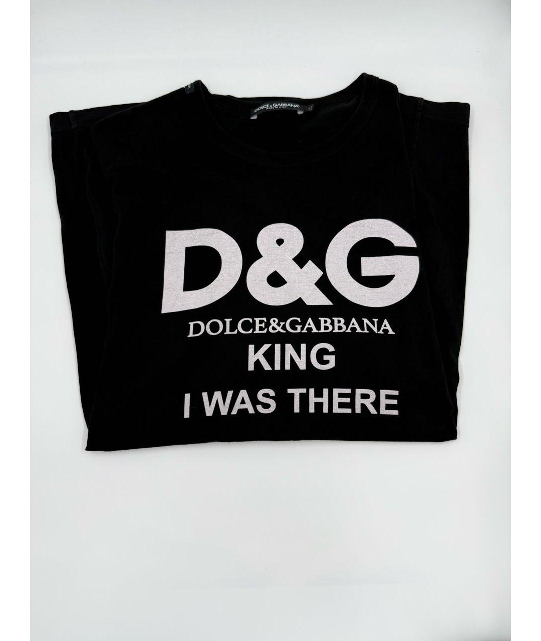 DOLCE&GABBANA Черная хлопковая футболка, фото 3
