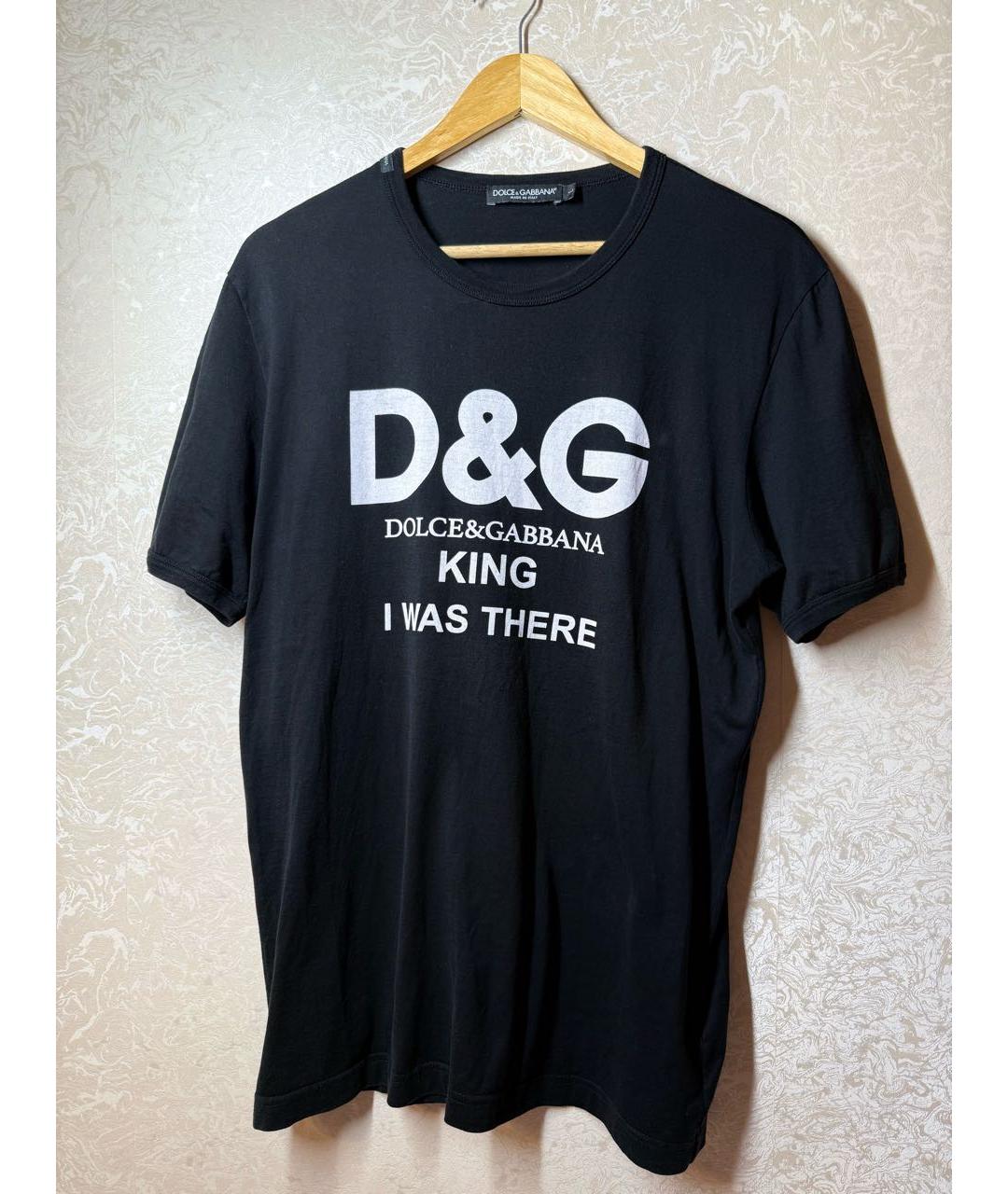 DOLCE&GABBANA Черная хлопковая футболка, фото 6