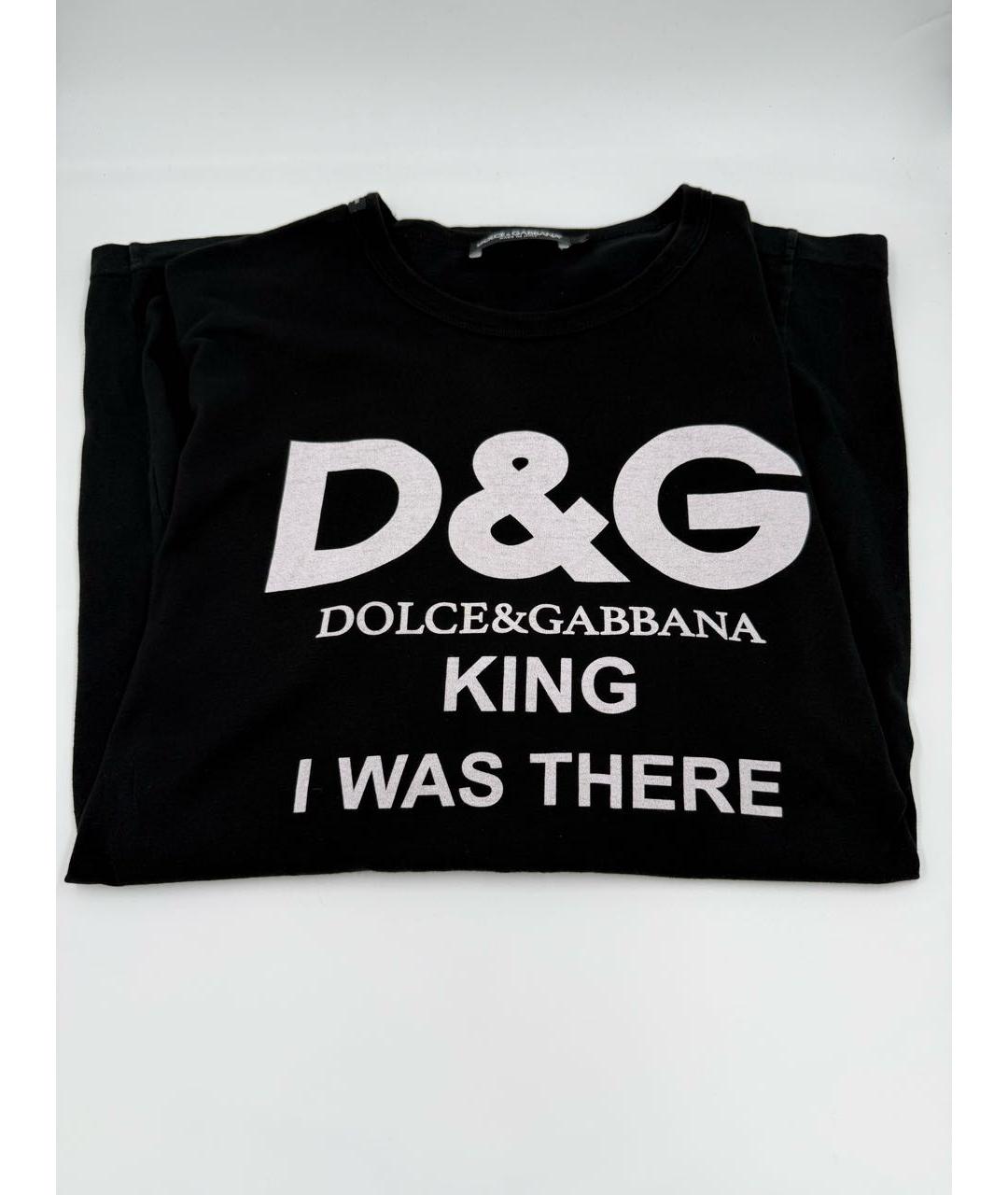 DOLCE&GABBANA Черная хлопковая футболка, фото 2