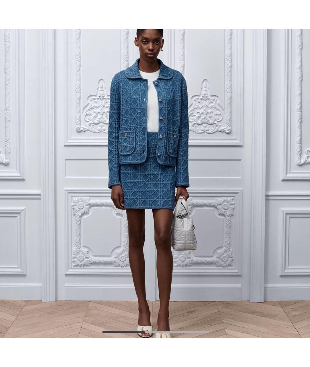 CHRISTIAN DIOR Синяя юбка мини, фото 2