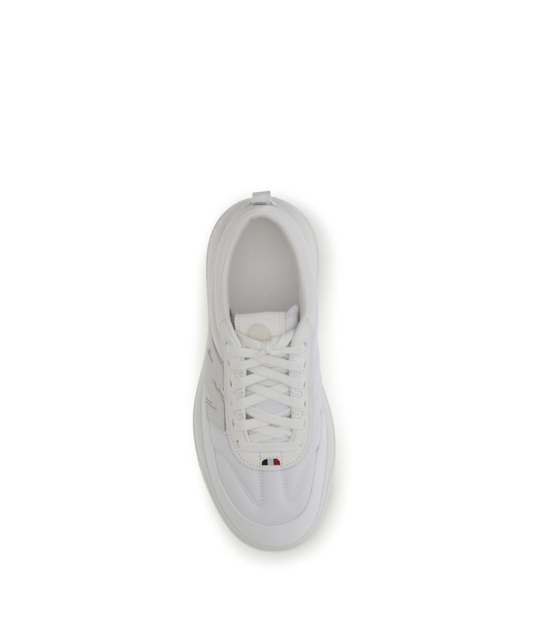 MONCLER Белые нубуковые низкие кроссовки / кеды, фото 4